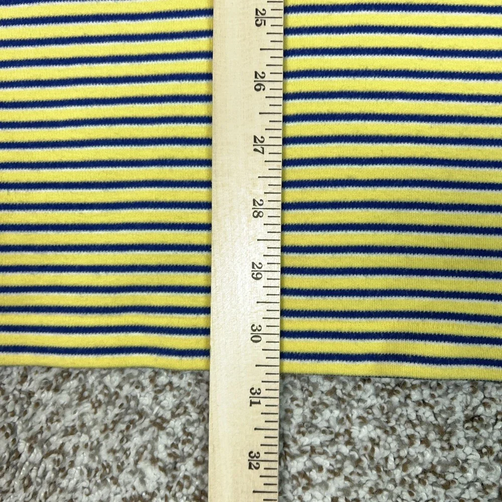 Polo Ralph Lauren Polo Shirt Men XL Yellow Stripe Cotton Pony Logo Casual Preppy